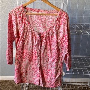Fleur de Vie floral 3/4 sleeve blouse